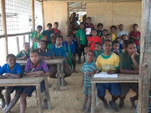 Students in Class - A class in the famous Tolukuma Gold mine Primary School